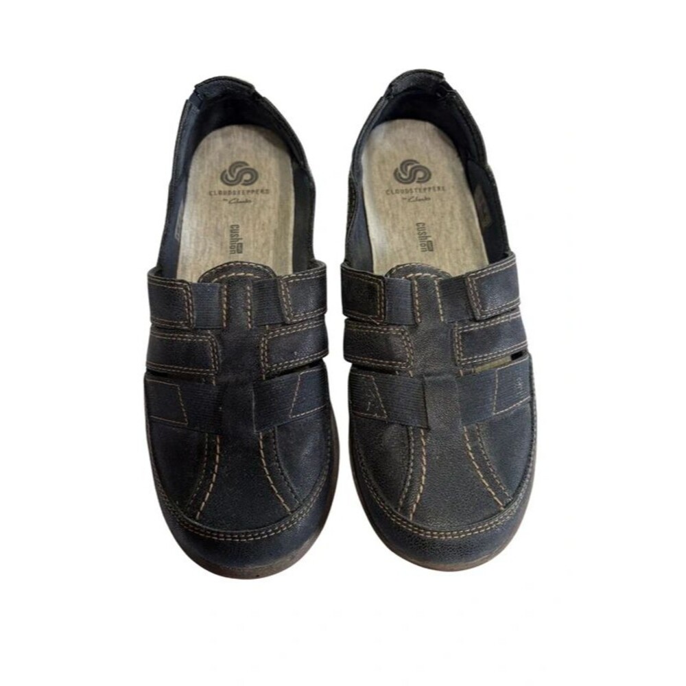 Clarks Cloudsteppers Black Slip On Comfort Shoes Loafers Womens Size 8 M